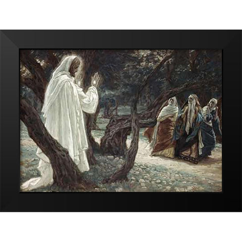 Museumist Appears to the Holy Women Black Modern Wood Framed Art Print by Tissot, James