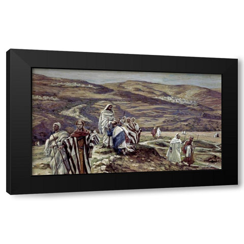 Christ Sending Out the Seventy Disciples Two by Two Black Modern Wood Framed Art Print with Double Matting by Tissot, James Jacques