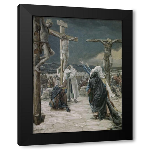 Death of Jesus Black Modern Wood Framed Art Print by Tissot, James Jacques