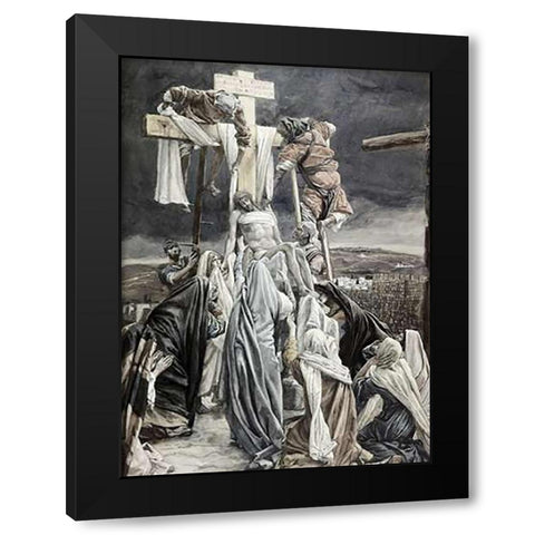 Descent from the Cross Black Modern Wood Framed Art Print by Tissot, James