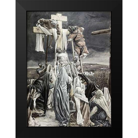 Descent from the Cross Black Modern Wood Framed Art Print by Tissot, James
