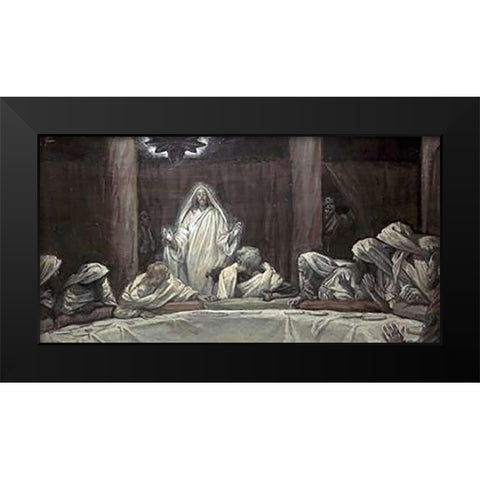 He Appeared to the Eleven as They Sat at Meat Black Modern Wood Framed Art Print by Tissot, James
