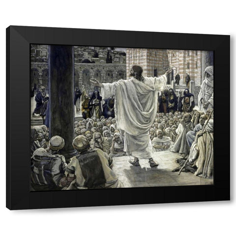 Jerusalem, Jerusalem! Black Modern Wood Framed Art Print with Double Matting by Tissot, James Jacques