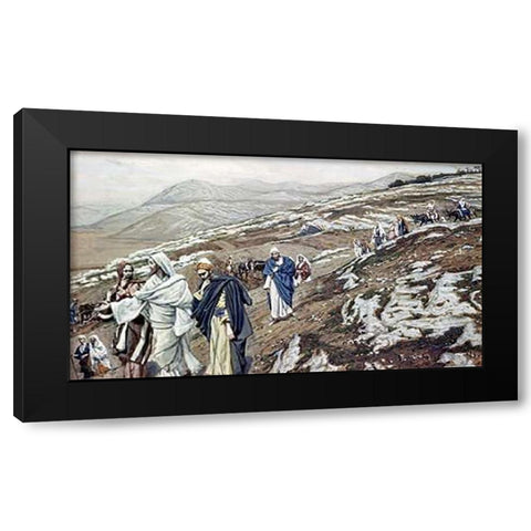 Jesus On His Way to Galilee Black Modern Wood Framed Art Print by Tissot, James