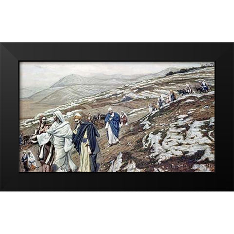 Jesus On His Way to Galilee Black Modern Wood Framed Art Print by Tissot, James