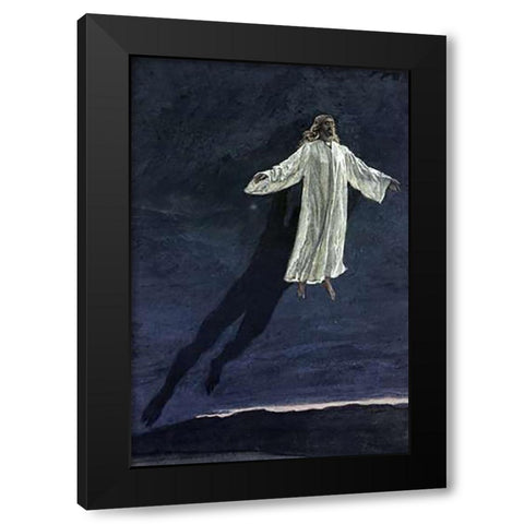 Jesus Taken Up Onto A High Mountain Black Modern Wood Framed Art Print with Double Matting by Tissot, James