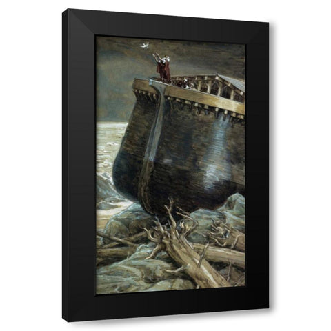 The Dove Returns to Noah Black Modern Wood Framed Art Print with Double Matting by Tissot, James Jacques