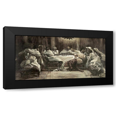 The Lords Supper Black Modern Wood Framed Art Print with Double Matting by Tissot, James Jacques