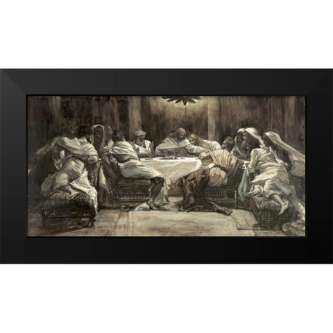 The Lords Supper Black Modern Wood Framed Art Print by Tissot, James Jacques
