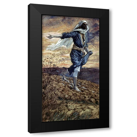 The Parable of the Sower Black Modern Wood Framed Art Print with Double Matting by Tissot, James Jacques
