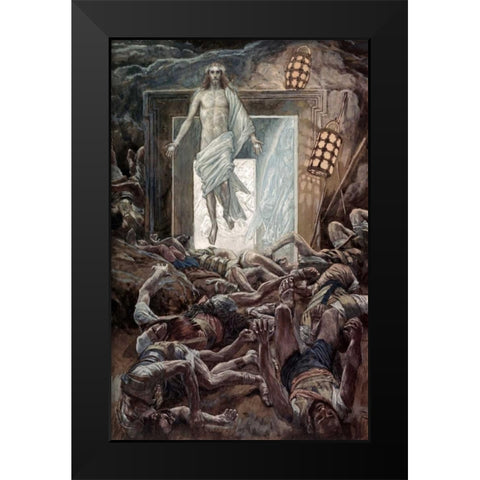 The Resurrection Black Modern Wood Framed Art Print by Tissot, James Jacques