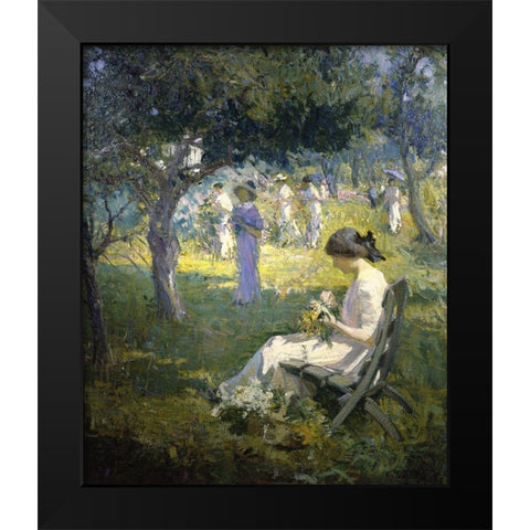 Garden Party Black Modern Wood Framed Art Print by Titcomb, Mary Bradish