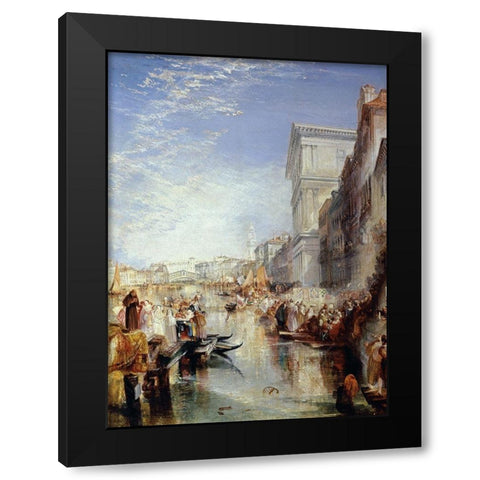Grand Canal, Venice: Shylock Black Modern Wood Framed Art Print by Turner, Joseph M.W.