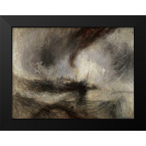 Snow Storm at Sea Black Modern Wood Framed Art Print by Turner, Joseph M.W.