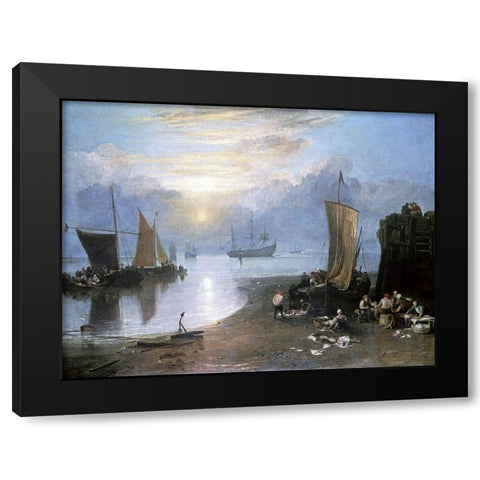 Sun Rising Through Vapor Black Modern Wood Framed Art Print by Turner, Joseph M.W.