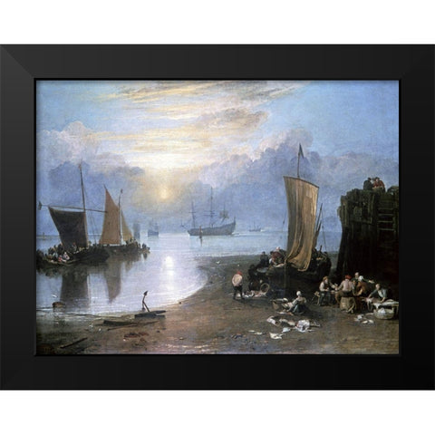 Sun Rising Through Vapor Black Modern Wood Framed Art Print by Turner, Joseph M.W.