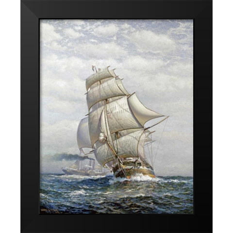 Full Sail Black Modern Wood Framed Art Print by Tyler, James Gale