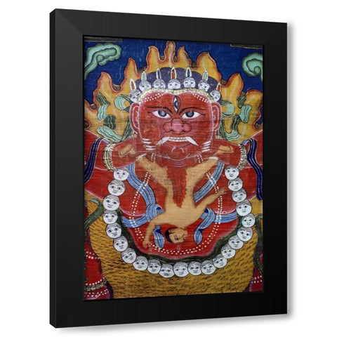 Goddess Kali Black Modern Wood Framed Art Print with Double Matting by Unknown