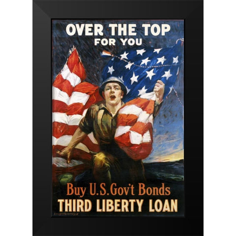 Over the Top for You circa 1918 Black Modern Wood Framed Art Print by Unknown