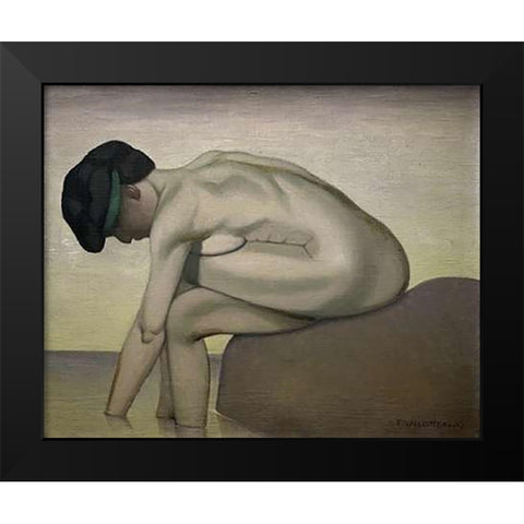 The Bather Black Modern Wood Framed Art Print by Vallotton, Felix