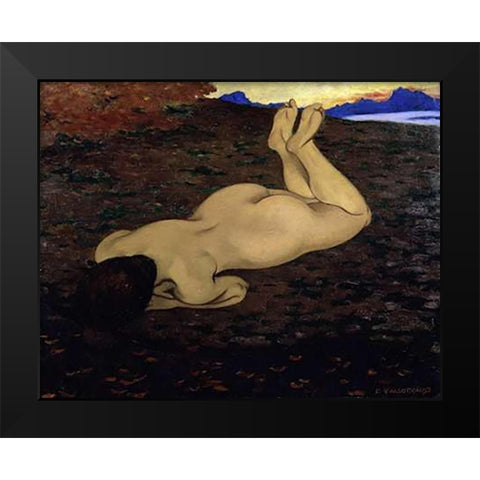 The Spring Black Modern Wood Framed Art Print by Vallotton, Felix