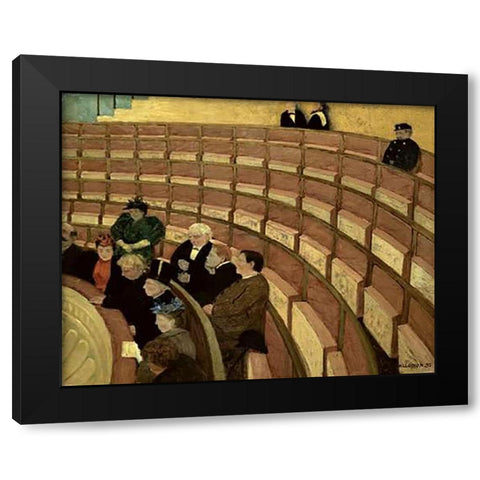 Third Level at the Theatre in Chatelet Black Modern Wood Framed Art Print by Vallotton, Felix