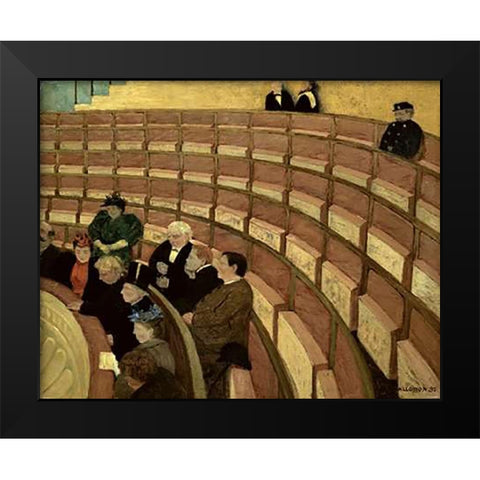 Third Level at the Theatre in Chatelet Black Modern Wood Framed Art Print by Vallotton, Felix