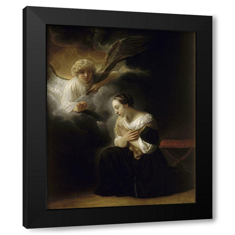 The Virgin of the Immaculate Conception Black Modern Wood Framed Art Print with Double Matting by Van Hoogstraten, Samuel