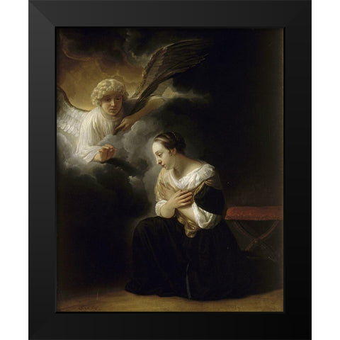 The Virgin of the Immaculate Conception Black Modern Wood Framed Art Print by Van Hoogstraten, Samuel