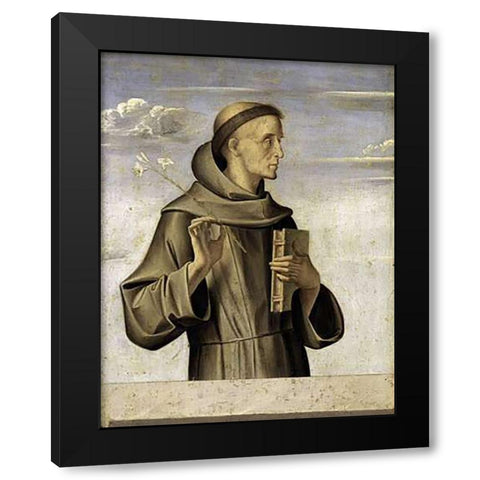 Saint Anthony Black Modern Wood Framed Art Print with Double Matting by Vivarini, Alvise