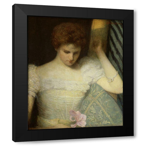 The Orchid Black Modern Wood Framed Art Print with Double Matting by Weir, Julian Alden