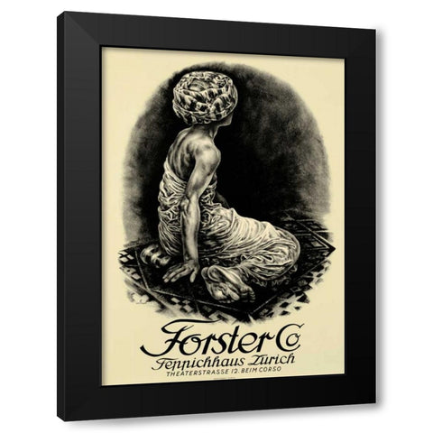 Forster Black Modern Wood Framed Art Print by Baumberger, Otto