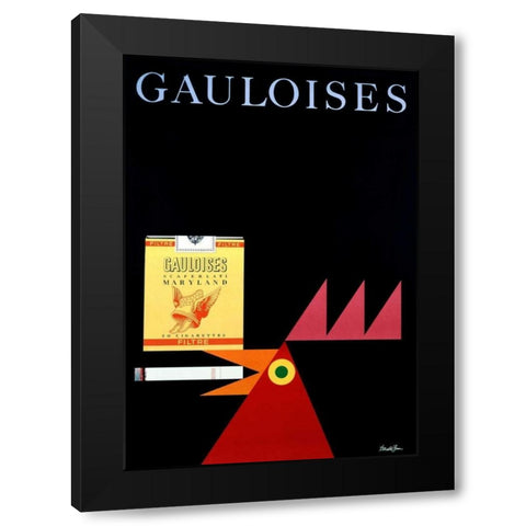Gauloises Black Modern Wood Framed Art Print with Double Matting by Brun, Donald