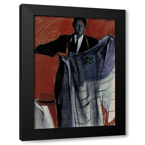 PKZ Black Modern Wood Framed Art Print with Double Matting by Falk, Hans