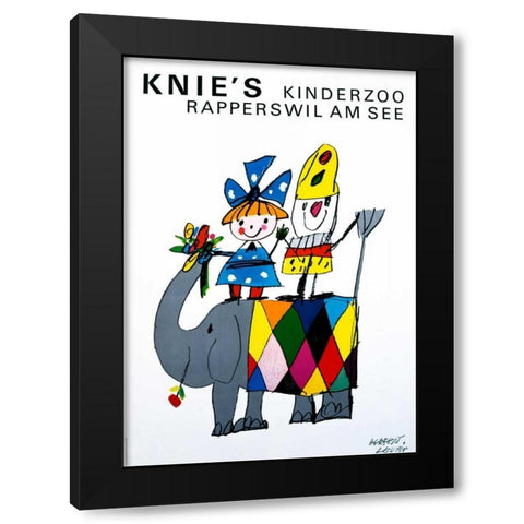Knieâ€™s Kinderzoo Black Modern Wood Framed Art Print by Leupin, Herbert