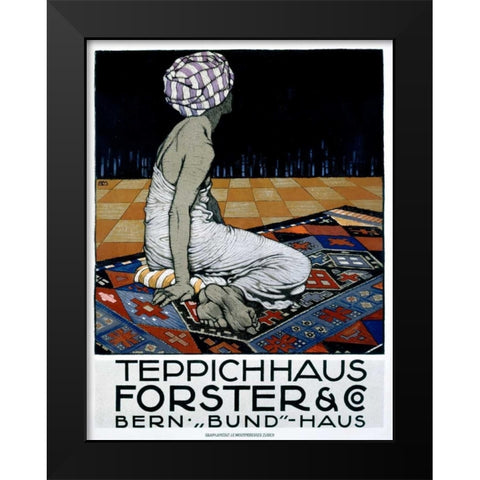 Teppichhaus Forster and Co Black Modern Wood Framed Art Print by Mangold, Burkhard