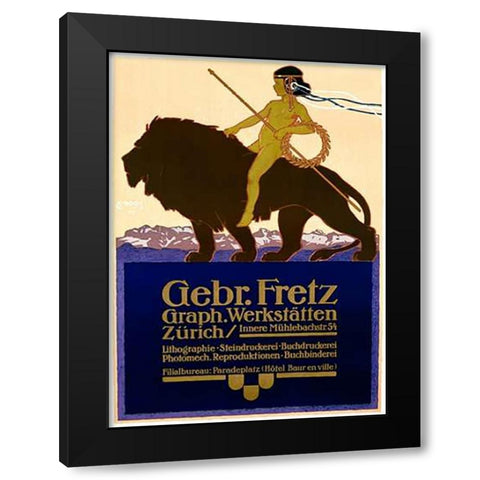 Gebr Fretz Black Modern Wood Framed Art Print with Double Matting by Moos, Carl