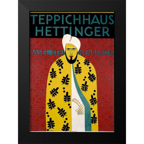 Teppichhaus Hettinger Black Modern Wood Framed Art Print by Morach, Otto