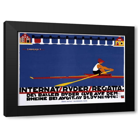 Internat / Ruder / Regatta Black Modern Wood Framed Art Print with Double Matting by Stoecklin, Niklaus