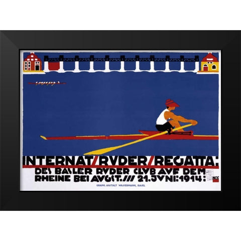 Internat / Ruder / Regatta Black Modern Wood Framed Art Print by Stoecklin, Niklaus