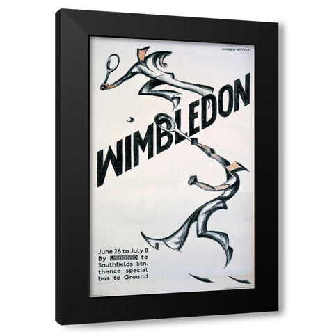 Wimbledon Black Modern Wood Framed Art Print with Double Matting by Andrews, Sybil