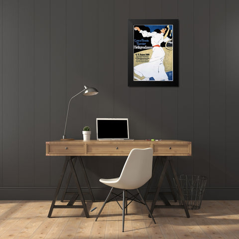 Lawn Tennis Tunier Black Modern Wood Framed Art Print by Erdt, Hans Rudi