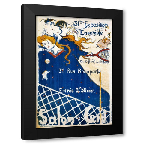 Salon des Cent Black Modern Wood Framed Art Print by Lobel, P.H.