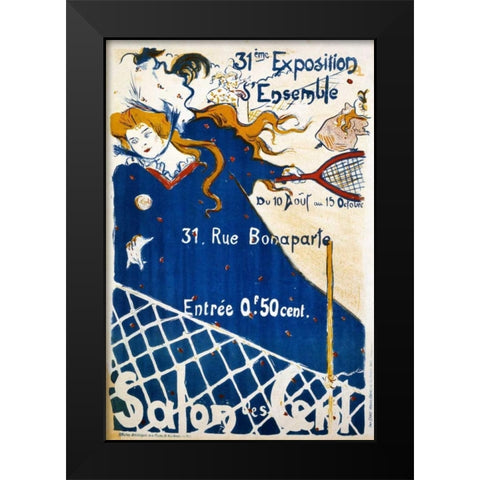 Salon des Cent Black Modern Wood Framed Art Print by Lobel, P.H.