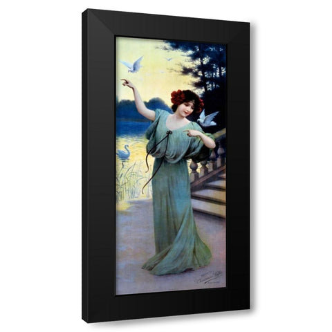 Chaussures Laffite / Nouvel An 1907 Black Modern Wood Framed Art Print with Double Matting by Unknown
