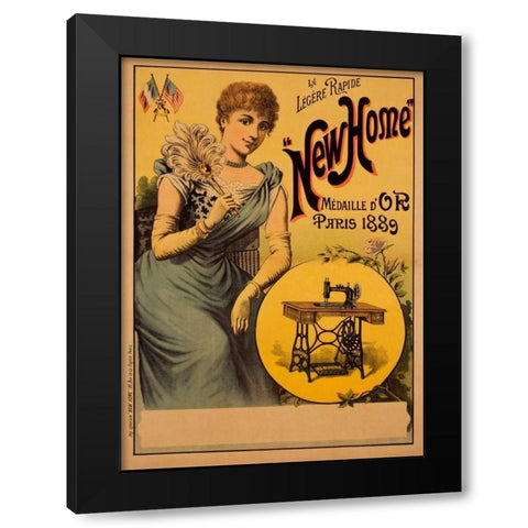 New Home Black Modern Wood Framed Art Print with Double Matting by Unknown