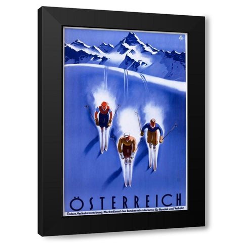 Ã–sterreich Black Modern Wood Framed Art Print with Double Matting by Unknown