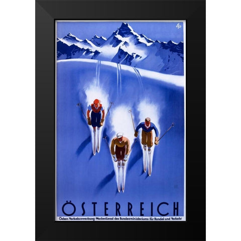 Ã–sterreich Black Modern Wood Framed Art Print by Unknown