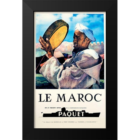 Le Maroc / Navigation Paquet Black Modern Wood Framed Art Print by Unknown