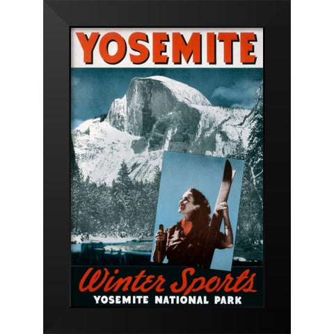 Yosemite / Winter Sports Black Modern Wood Framed Art Print by Unknown